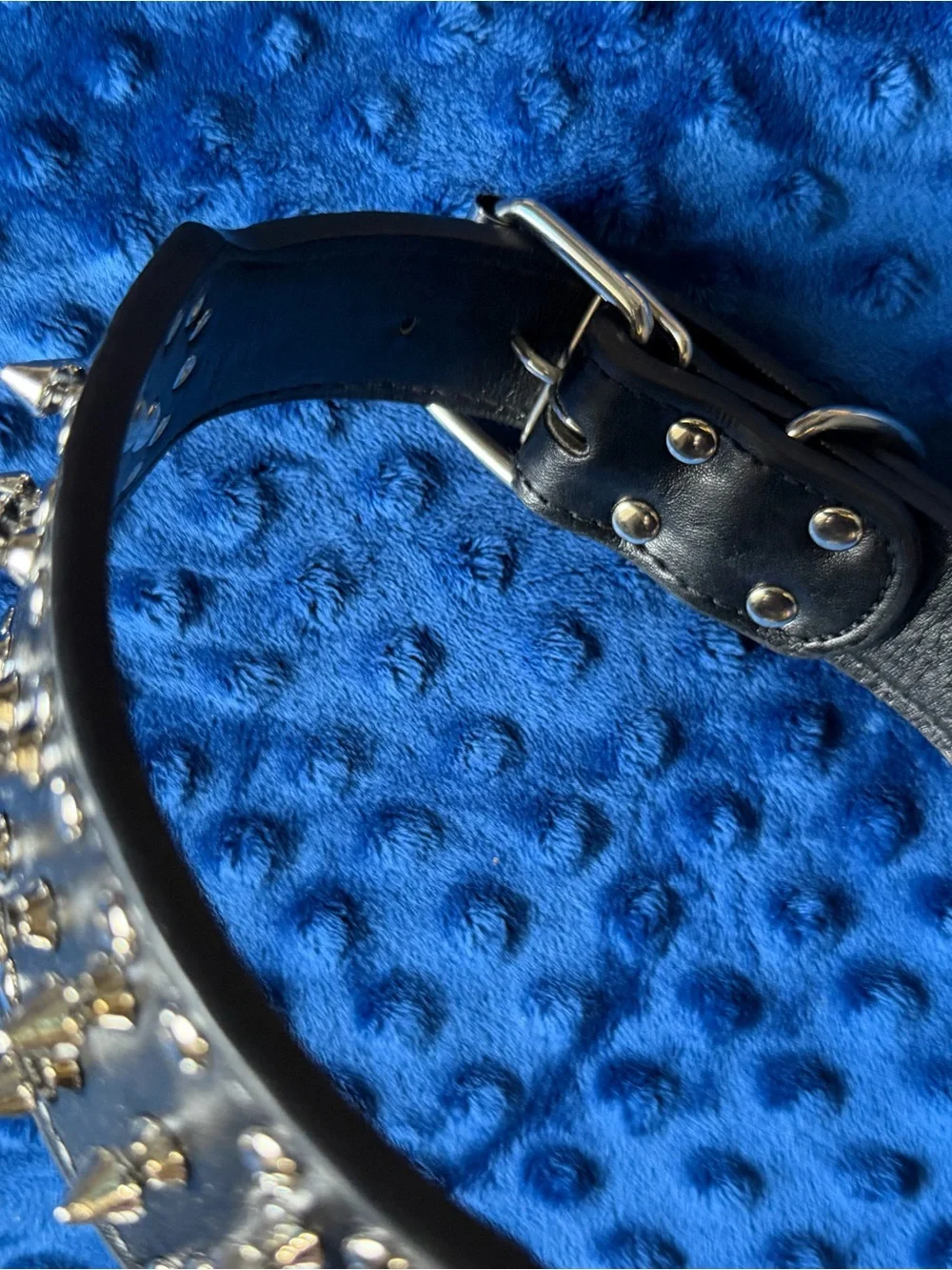 Black Spiked Leather Collar